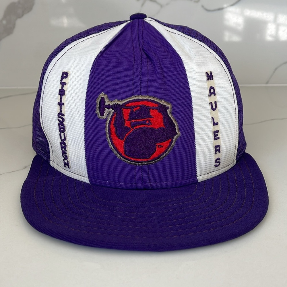 Vintage 1980s Pittsburgh Maulers USFL football AJD Snapback Trucker Hat